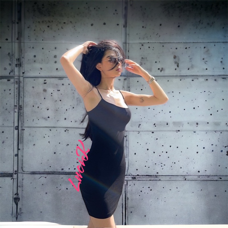 002 Đầm body mini thun gân