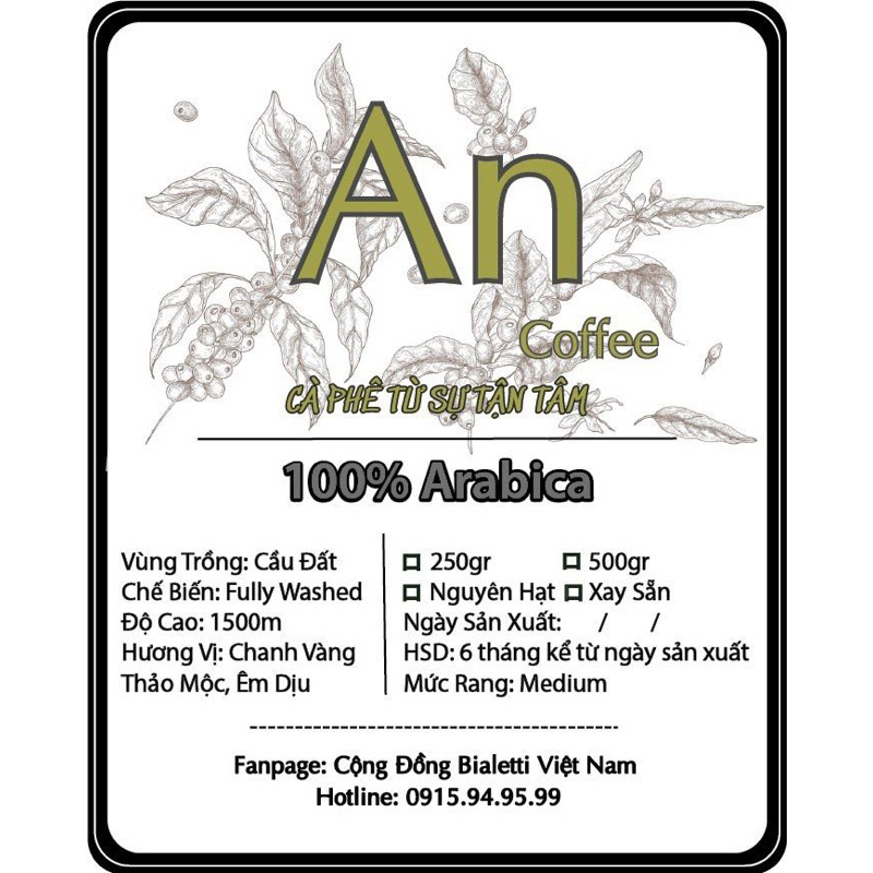 An Coffee_100% Arabica 500gr vị êm dịu