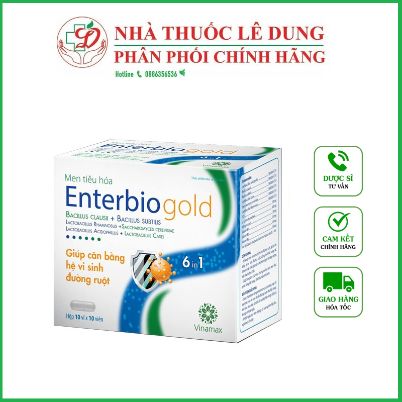 Men tiêu hóa Enterbio Gold hộp 100 viên