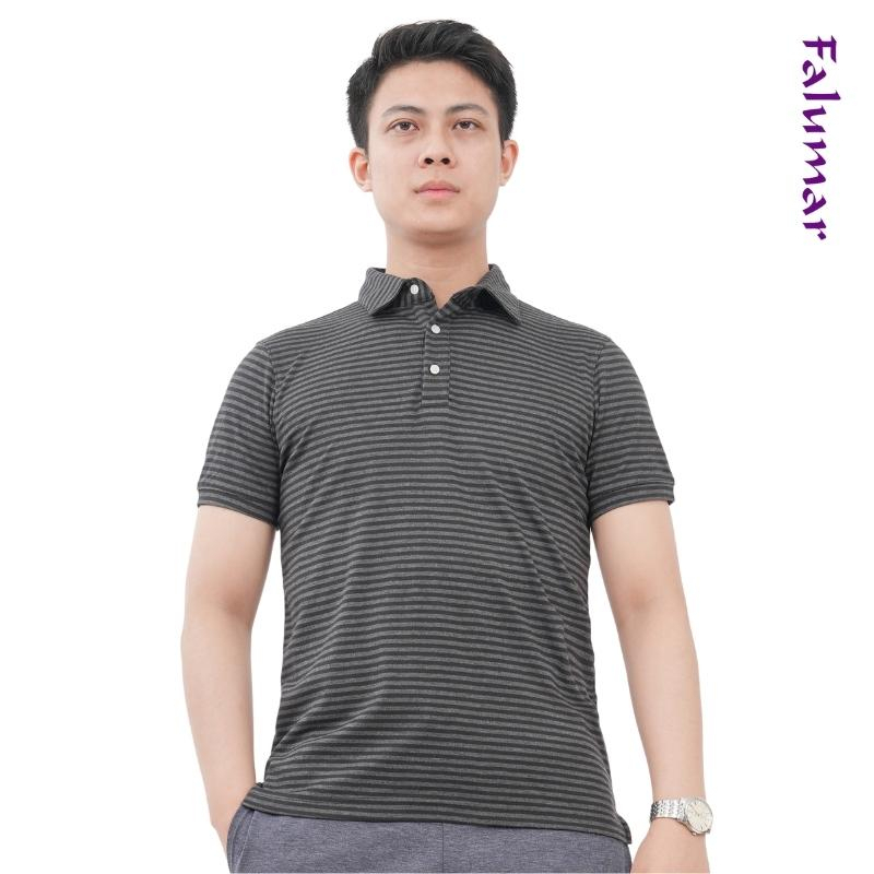 Áo Polo FALUMAR cho nam kẻ nhỏ, cổ bẻ chất vải cotton cao cấp form regular trẻ trung năng động