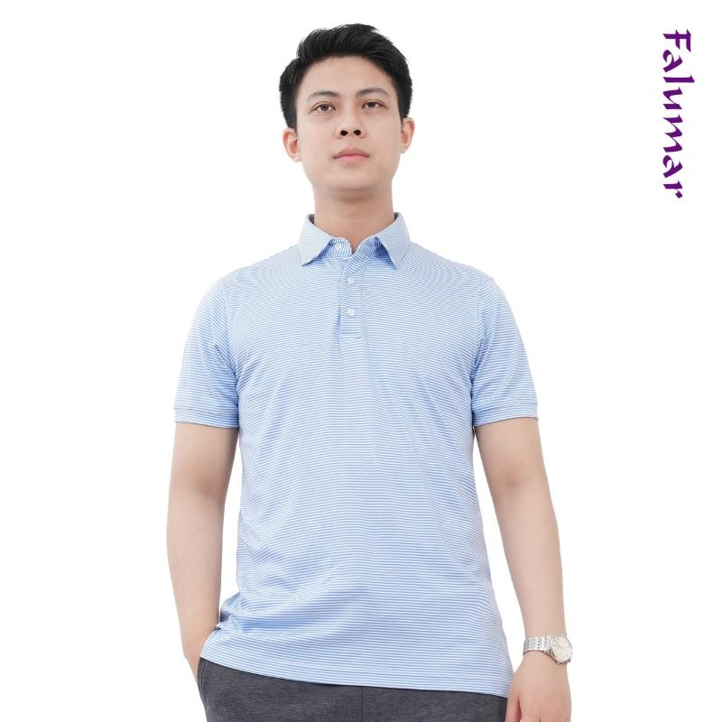 Áo Polo FALUMAR cho nam kẻ nhỏ, cổ bẻ chất vải cotton cao cấp form regular trẻ trung năng động