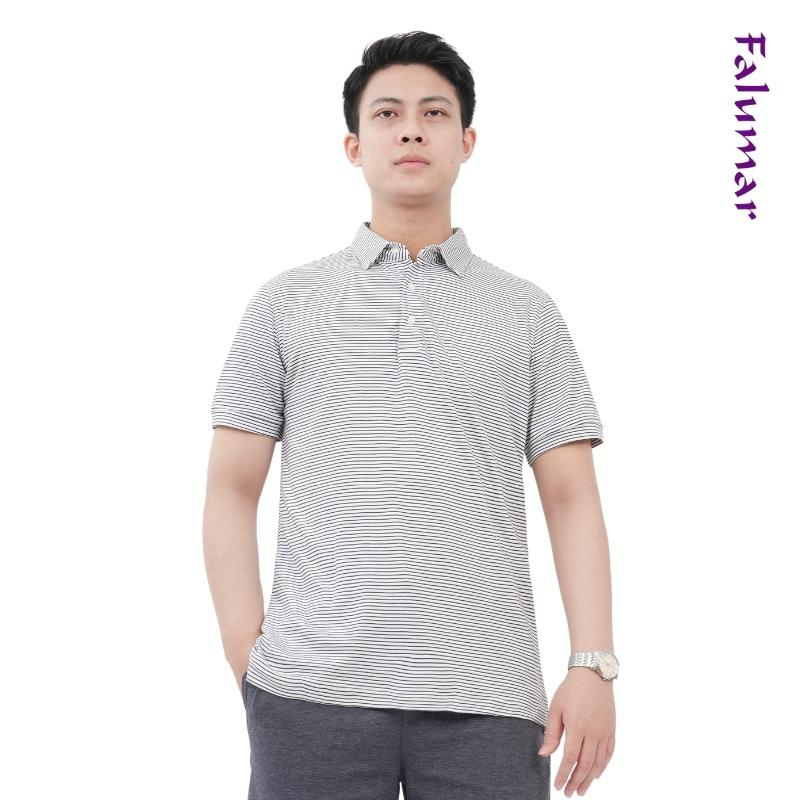 Áo Polo FALUMAR cho nam kẻ nhỏ, cổ bẻ chất vải cotton cao cấp form regular trẻ trung năng động