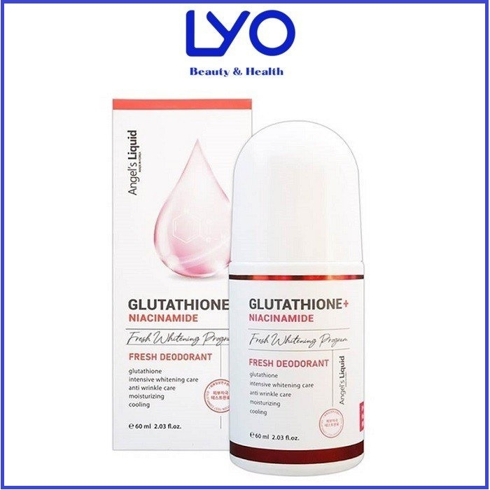 Lăn nách khử mùi , giảm thâm , dưỡng trắng da 7day Angel Liquid Glutathione plus Niacinamide Fresh Deodorant - 60ml