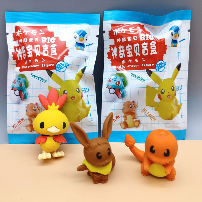 Gói Gôm Tẩy Unbox Sanrio - Hello Kitty, Pokemon, Shin bút chì, mở quà ngẫu nhiên chất liệu TPR an toàn cho trẻ từ 2 tuổi