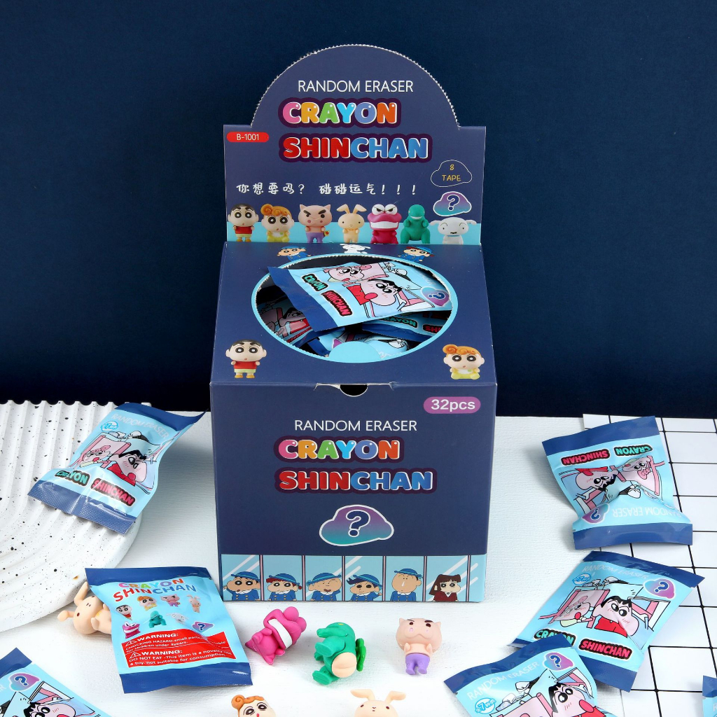 Gói Gôm Tẩy Unbox Sanrio - Hello Kitty, Pokemon, Shin bút chì, mở quà ngẫu nhiên chất liệu TPR an toàn cho trẻ từ 2 tuổi