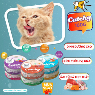PATE CATCHY 5PLUS , thức ăn ướt dành cho mèo cưng 170g