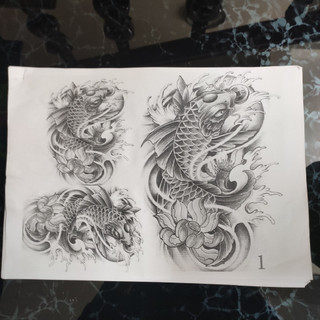 Mẫu hình xăm gợi ý Cá chép ( 15 ~ 20 hình )