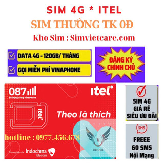 Sim 4G (Vinaphone) Itelecom MAY gói 90GB/tháng  (Giống như sim 4G Vinaphone VD89 Plus)