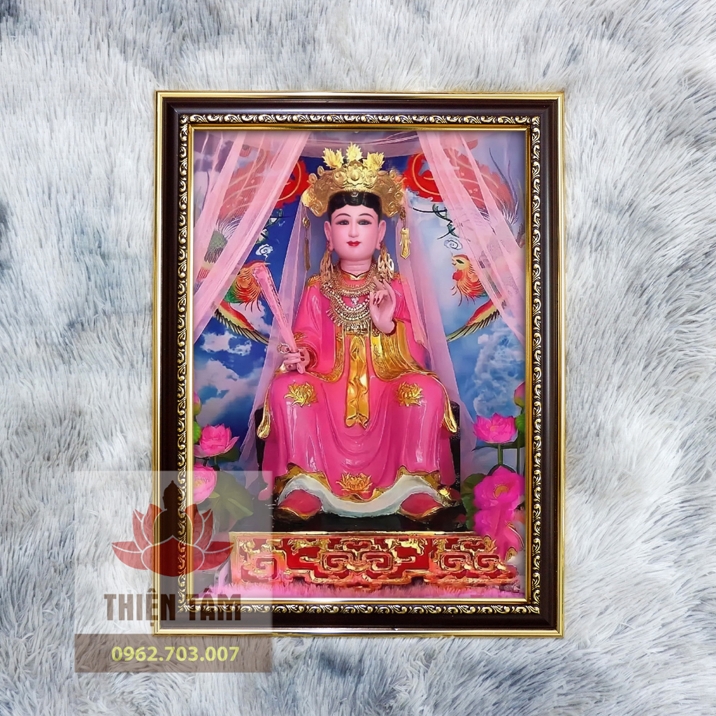 Tranh Cô Chín khung composite xịn xò 36x48cm