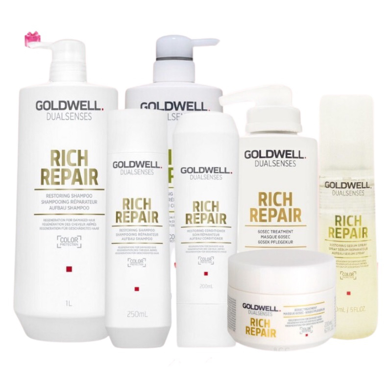 [+Tặng mũ trùm][Chính hãng] Bộ dầu gội xả Goldwell rich repair siêu phục hồi tóc hư tổn Đức