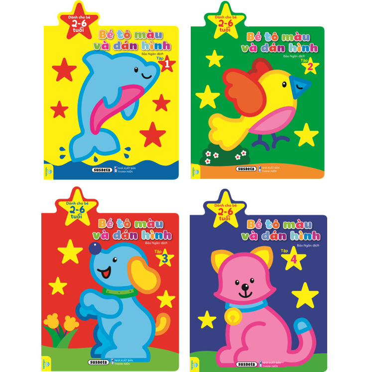 Sách - Bộ 4 cuốn Bé Tô Màu Và Dán Hình  - ndbooks