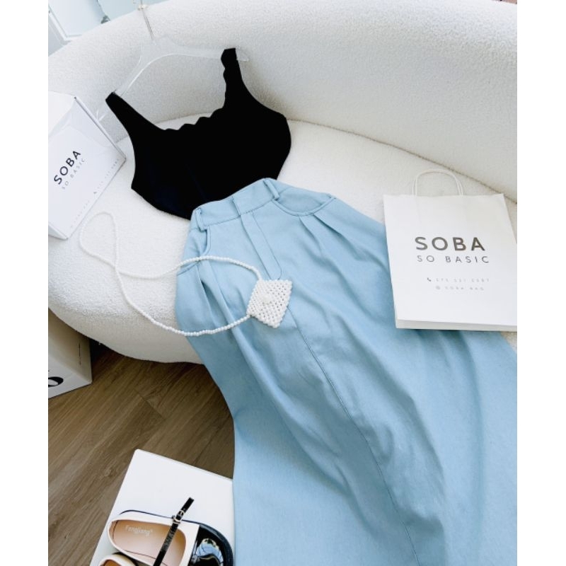 Set áo thun +chân váy jean