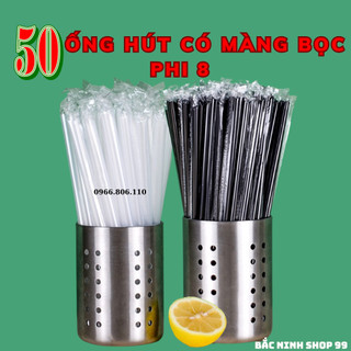 Ống hút bọc phi 8 đen + trắng + đỏ