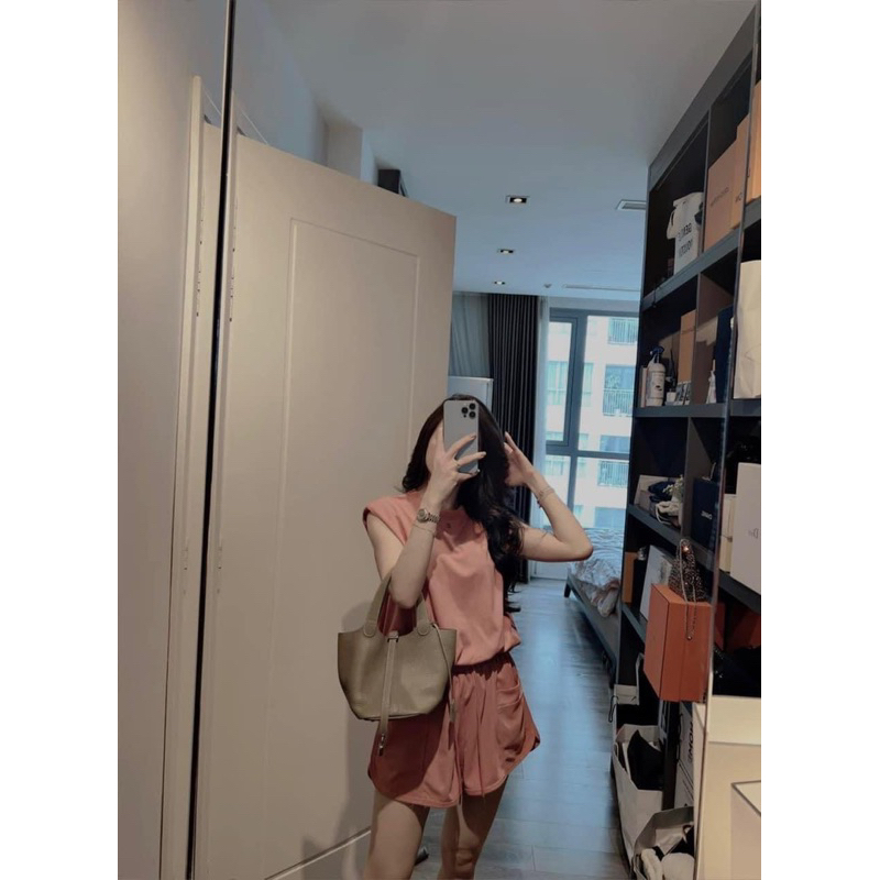 BỘ ĐÙI TỔ ONG ĐỆM VAI KÈM TAG CLN HỒNG