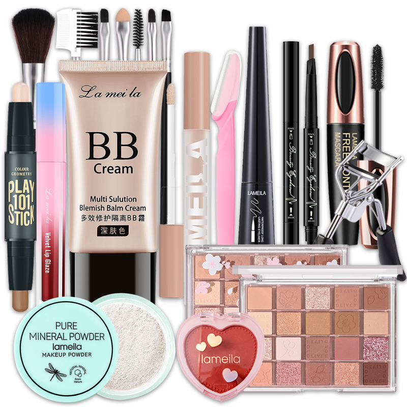 Bộ trang điểm đầy đủ nội địa trung-Bộ chăm sóc sắc đẹp LAMEILA 13 sản phẩm cho người mới-LML-13-A01