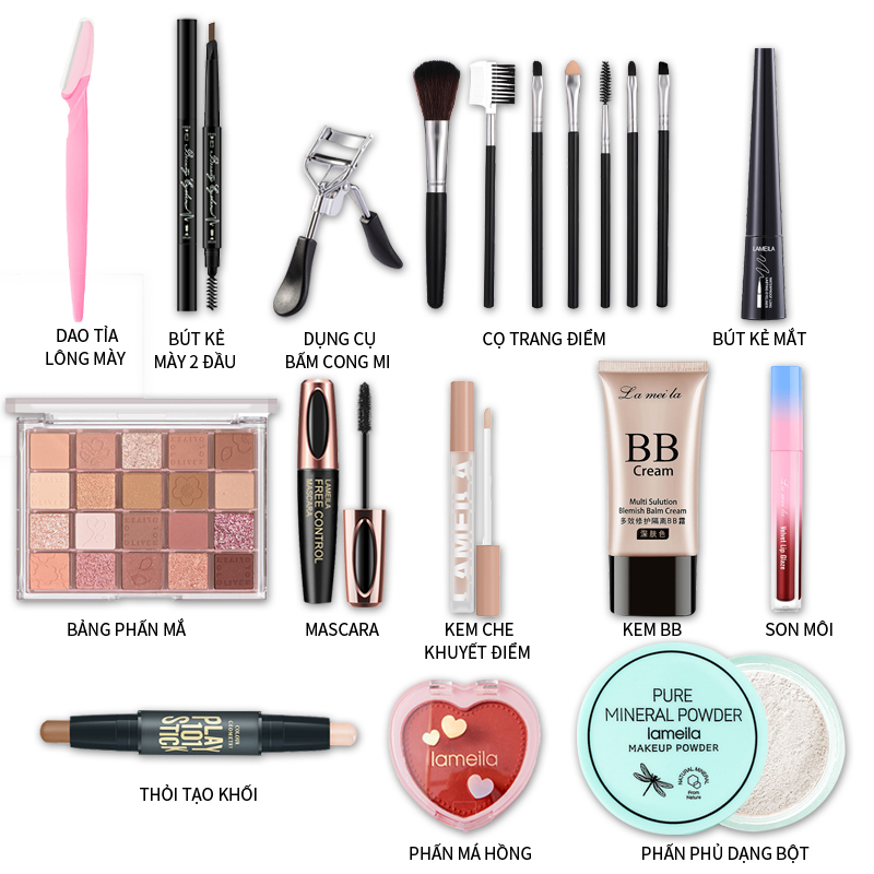 Bộ trang điểm đầy đủ nội địa trung-Bộ chăm sóc sắc đẹp LAMEILA 13 sản phẩm cho người mới-LML-13-A01 | BigBuy360 - bigbuy360.vn