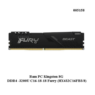 Ram pc kingston 8g ddr4 -3200u c16-18-18 furry