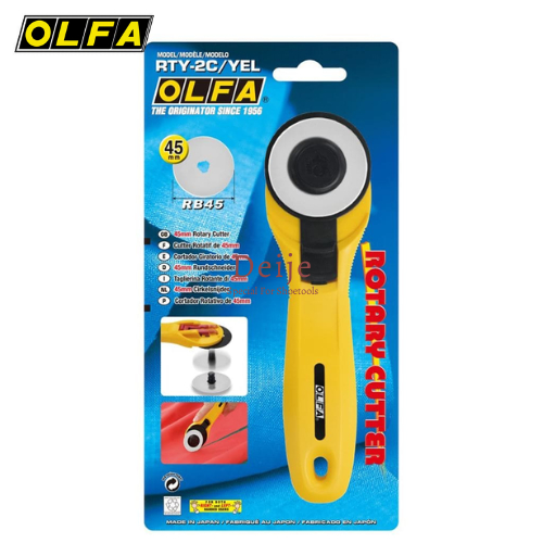 Dao cắt vải tròn xoay OLFA RTY-2C/YEL (bao bì Nhật 234B) 45mm