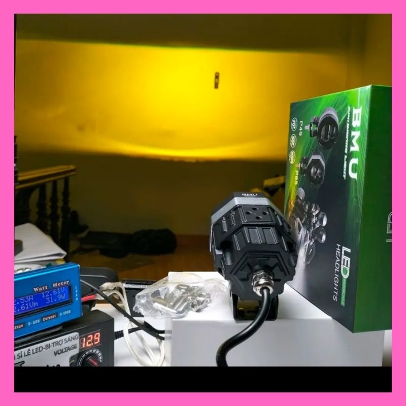 Đèn trợ sáng P65 BMU, trợ sáng 3 chế độ-2 màu vàng trắng