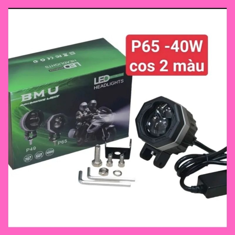 Đèn trợ sáng P65 BMU, trợ sáng 3 chế độ-2 màu vàng trắng