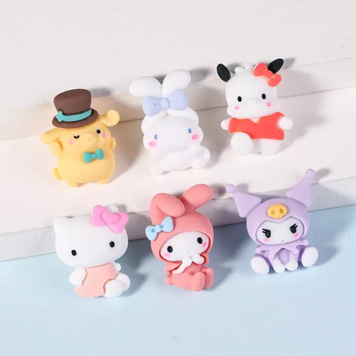 Bộ 6 Charm Sanrio: Kuromi, Melody, Cinnamoroll, Kitty, Pompompurin, Pochacco