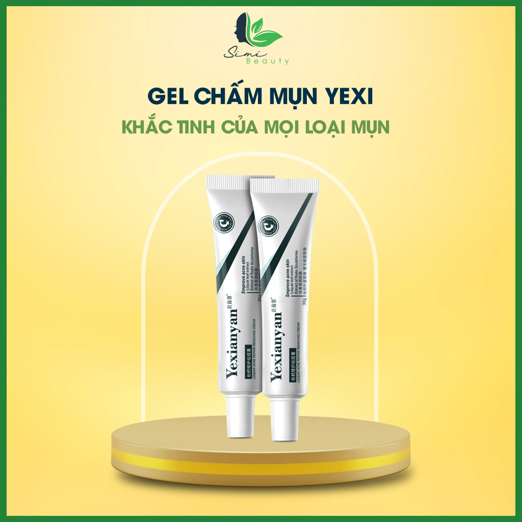 Gel chấm mụn Yexianyan hỗ trợ giảm mụn, gom cồi mụn trứng cá, tẩy tế bào chết, làm mờ thâm mụn