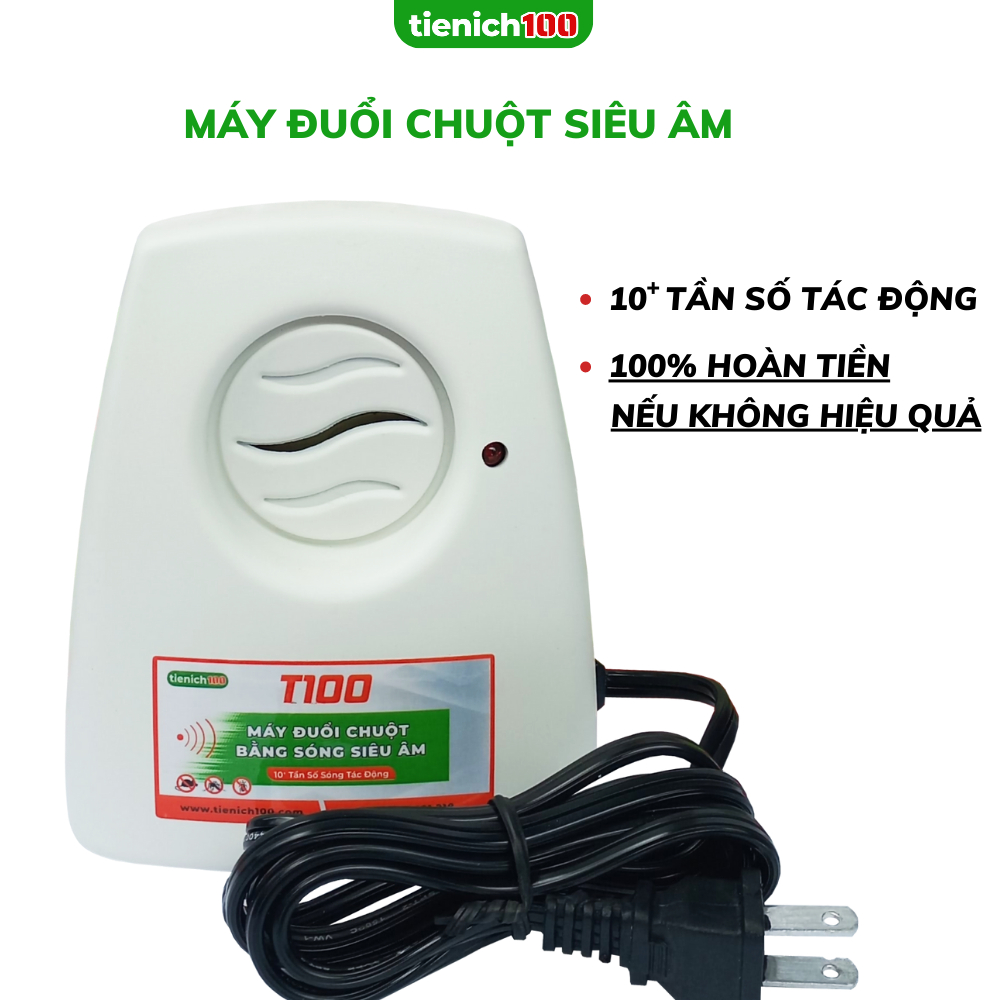 Máy Đuổi Chuột Gián Muỗi T100, Hàng Việt Nam Hiệu Quả Cao, Phát Sóng Siêu Âm Bằng IC Lập Trình, Tần Số Biến Đổi Tự Động