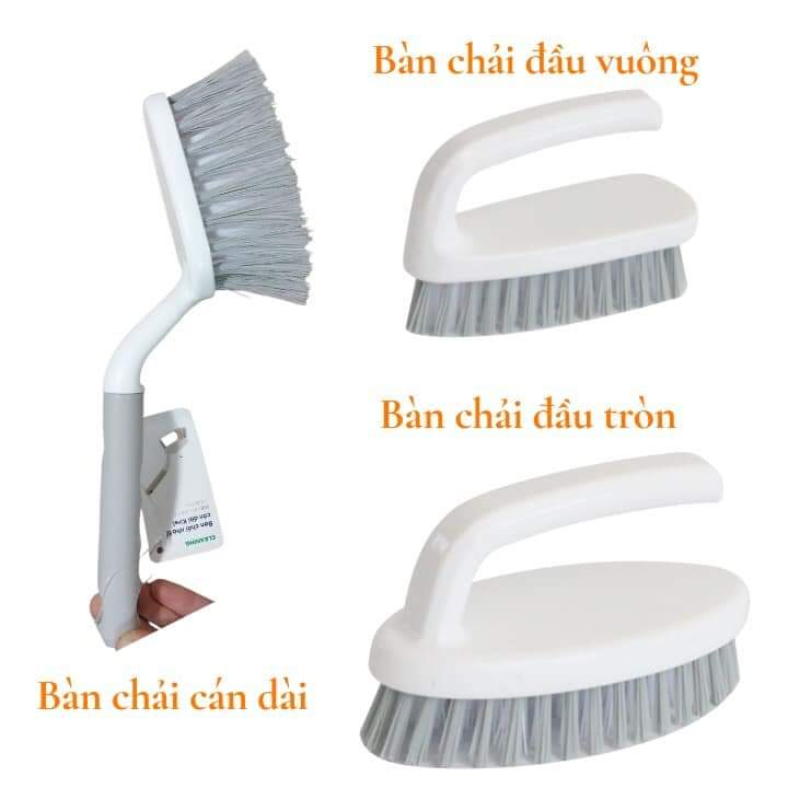 Bàn chải nhà tắm Kirei, chổi chà sàn cải tiến Inochi Nhật Bản có tay cầm, bàn chải giặt đồ