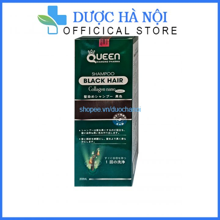 Dầu gội đen tóc SHAMPOO BLACK HAIR giúp làm sạch tóc và da đầu, cho mái tóc trông đen mượt hơn hộp 200 ml