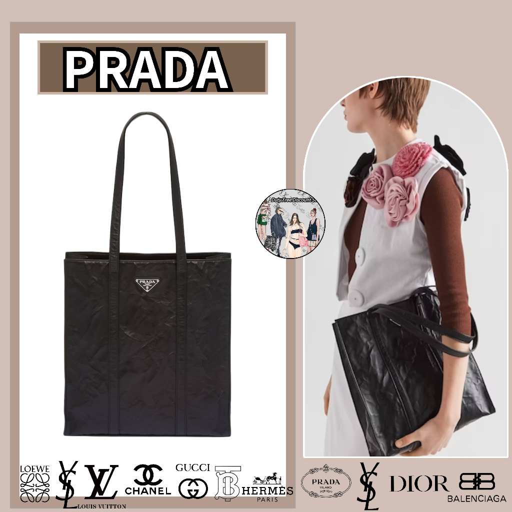 hàng hiệu Prada/Túi tote da Nappa cỡ nhỏ/Túi xách/Ba lô/Phong cách mới/Túi nữ