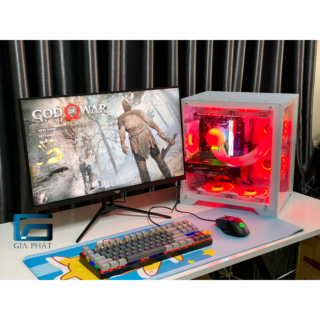 Full bộ pc gaming bể cá X2 mini max setting liên minh, dột kích, csgo, fifa .. I5 / 16G/ 256G/ 1050ti / màn 24" 75hz