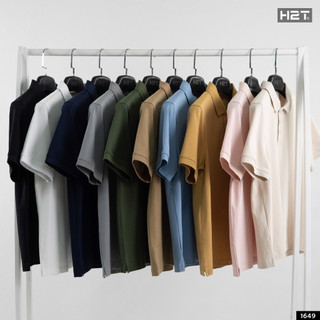 Áo Polo Nam Cao Cấp H2T thoáng khí thoải mái vải cotton trơn BASIC thanh lịch, nam tính - 1649, 1860