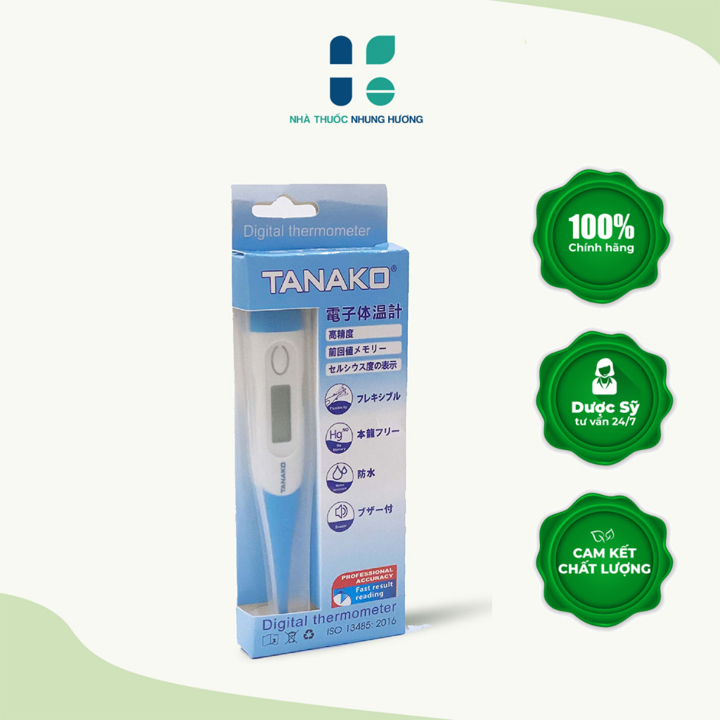 Nhiệt Kế Điện Tử Đầu Mềm TANAKO - Đo Nhiệt Độ Cơ Thể Ở Miệng, Nách, Hậu Môn Cảnh Báo Sốt Cao, Kết Quả Nhanh, Chính Xác