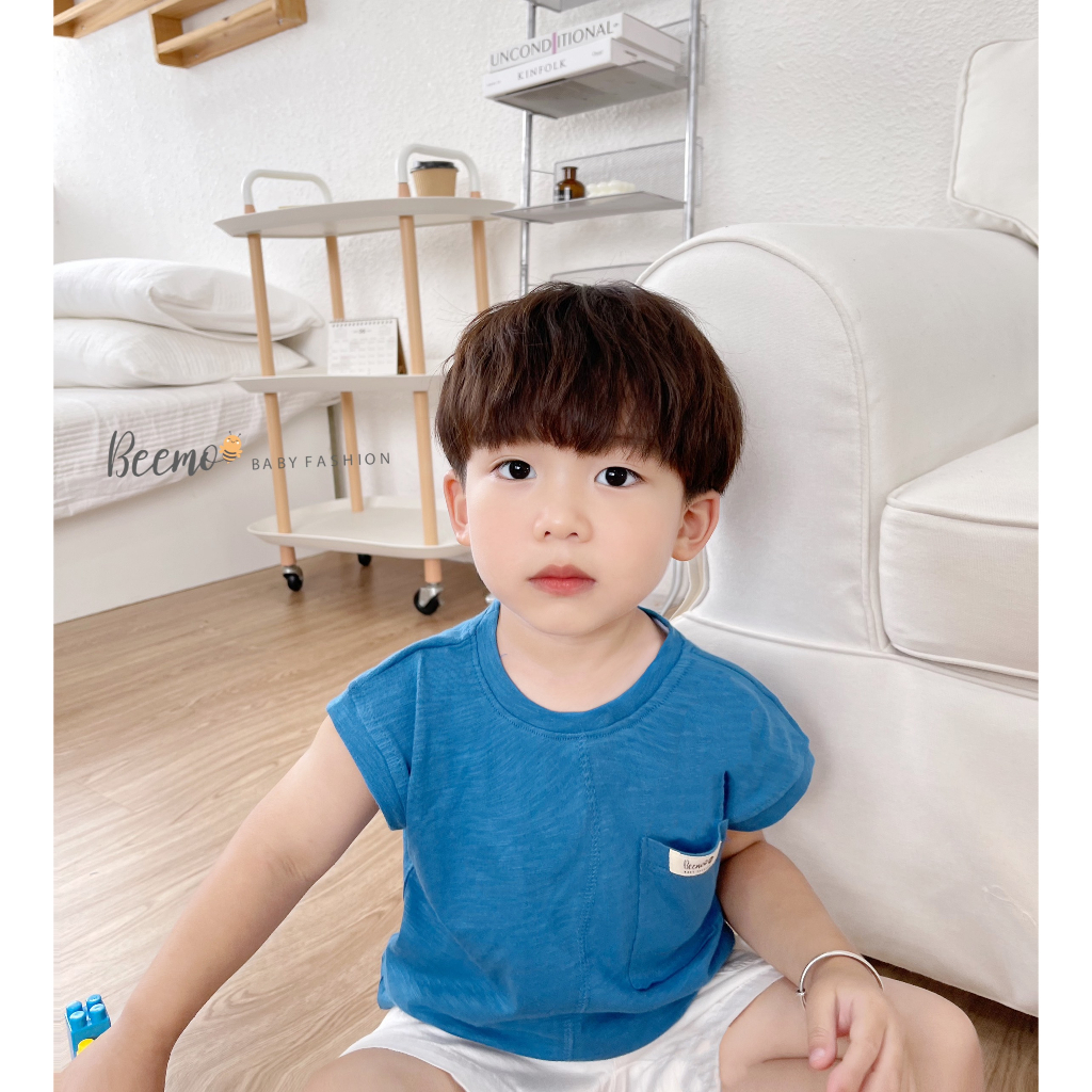 Áo phông cotton ba lỗ Beemo cho bé trai, bé gái kiểu dáng tanktop Hàn Quốc - 21A020