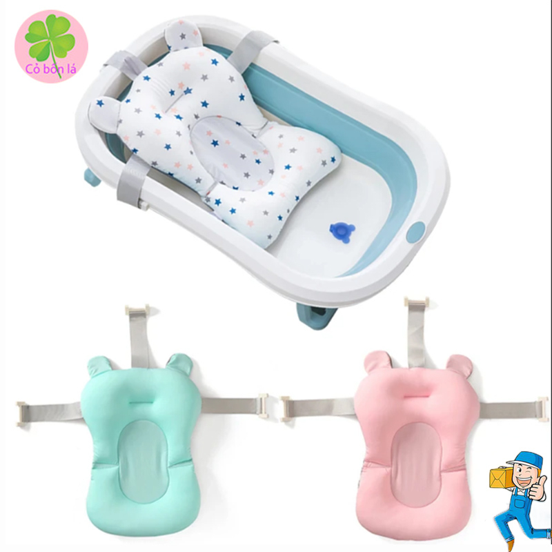 Đệm Phao Tắm Trẻ Em Chống Trượt Phù Hợp Nhiều Loại Chậu Mềm Mại Có Thể Nằm Hoặc Ngồi Cho Bé Yêu Tắm Thoải Mái