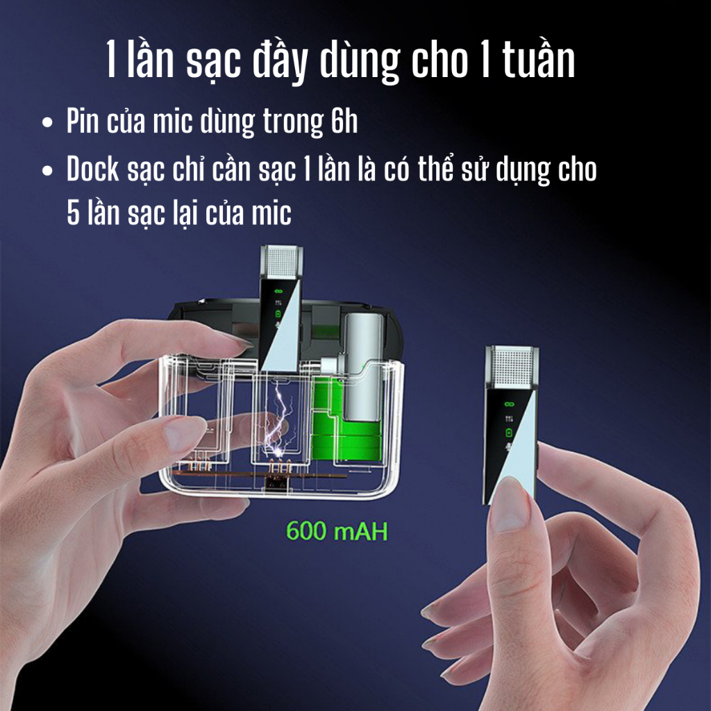 Mic Thu Âm Micro Không Dây Cài Áo Điện Thoại_SI8