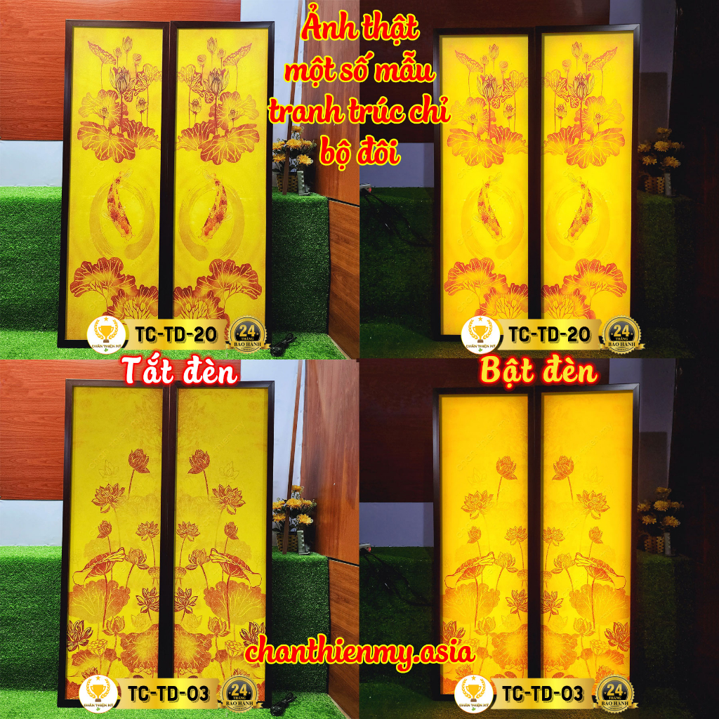 Tranh Trúc Chỉ In Đôi Mẫu 19-21 | Giá Gốc Chuẩn Phong Thủy | CHANTHIENMY.ASIA