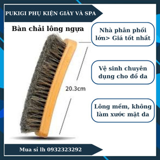 Bàn chải bờm ngựa gỗ sồi loại to 20,3cm  cao cấp