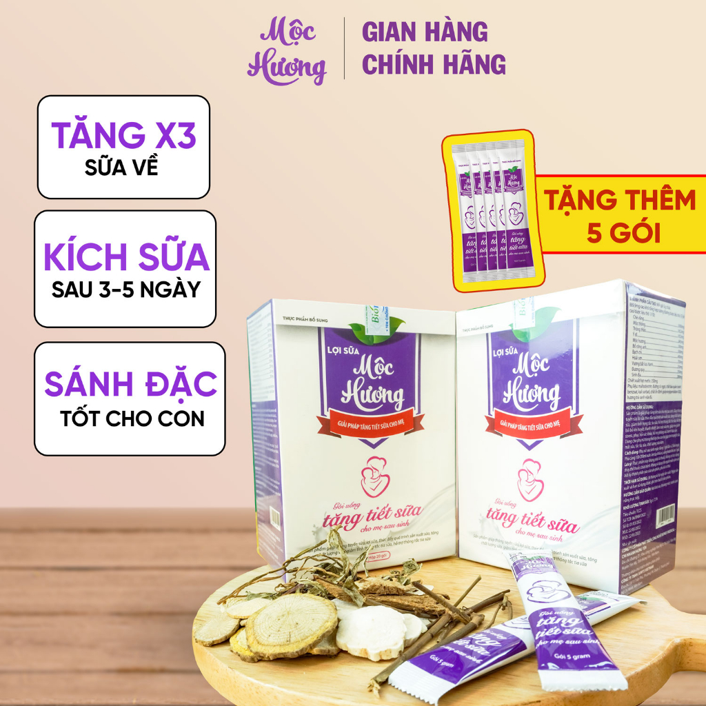 COMBO 2 Hộp Lợi Sữa Mộc Hương giúp mẹ kích nhiều sữa, tăng X3 lần sữa