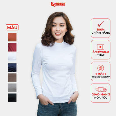 Áo Giữ Nhiệt Nữ 𝐂𝐀𝐑𝐃𝐈𝐍𝐀 Cổ 3 Phân Công Nghệ HEATTECH Nhật Bản Cao Cấp Giữ Ấm Co Giãn 4 Chiều 2HF