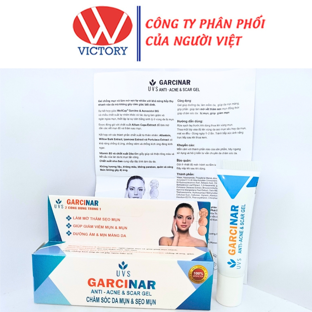 Kem UVS Thái Garcinar ngăn ngừa mụn / FadeScar mờ thâm sẹo / Cepasilk giảm khô ngứa do sẹo - 10ml - VIC Pharmacy