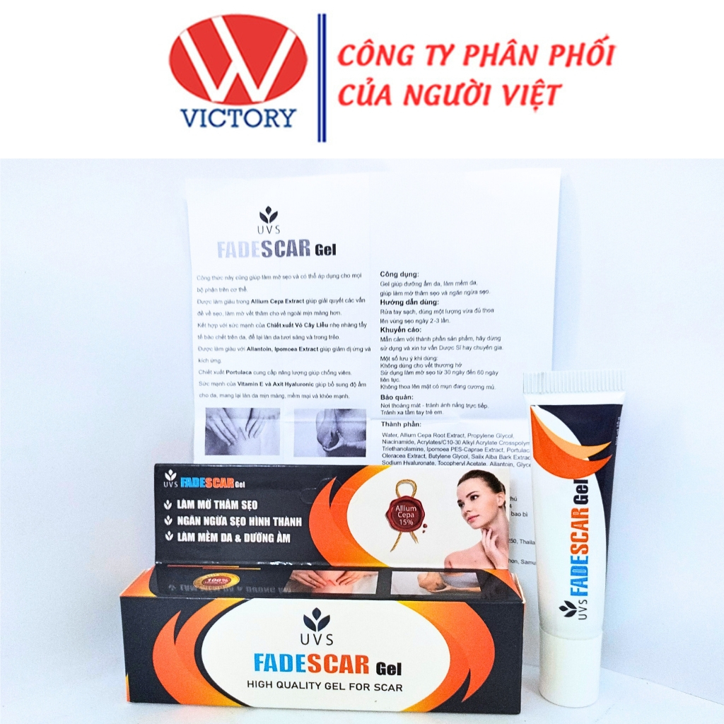 Kem UVS Thái Garcinar ngăn ngừa mụn / FadeScar mờ thâm sẹo / Cepasilk giảm khô ngứa do sẹo - 10ml - VIC Pharmacy