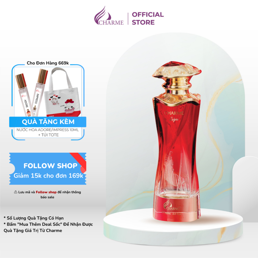 Nước hoa nữ cao cấp, Charme Saigon, nhẹ nhàng, da diết và mến khách như chính những con người Sài Gòn, 90ml
