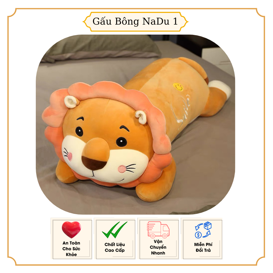 Gấu Bông Sư Tử Nằm 1m1 - Gối Ôm hình Sư Tử - Nadu198