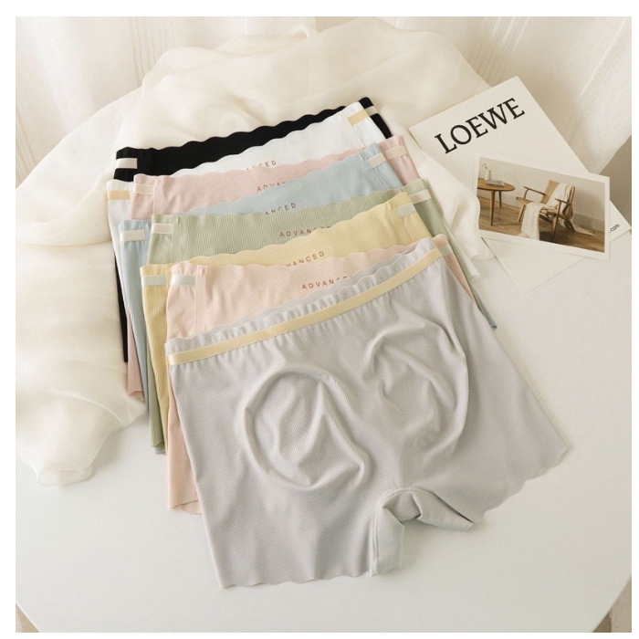 Quần Lót Đùi Mặc Váy Su Lạnh Viền Sóng Gân Tăm Co Giãn Cạp Chống Tụt 6689