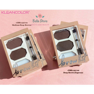 Bộ kit kẻ chân mày bột và sáp Kleancolor Eyebrow