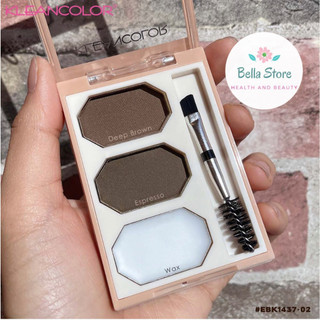 Bộ kit kẻ chân mày bột và sáp Kleancolor Eyebrow