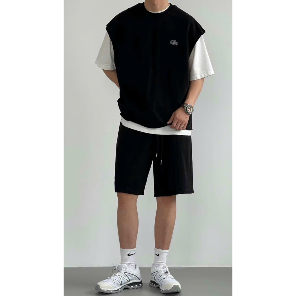Bộ nam tanktop thể thao ICRAZY, không kèm áo thun trong, chất da cá mát mẻ, phong cách năng động, unisex