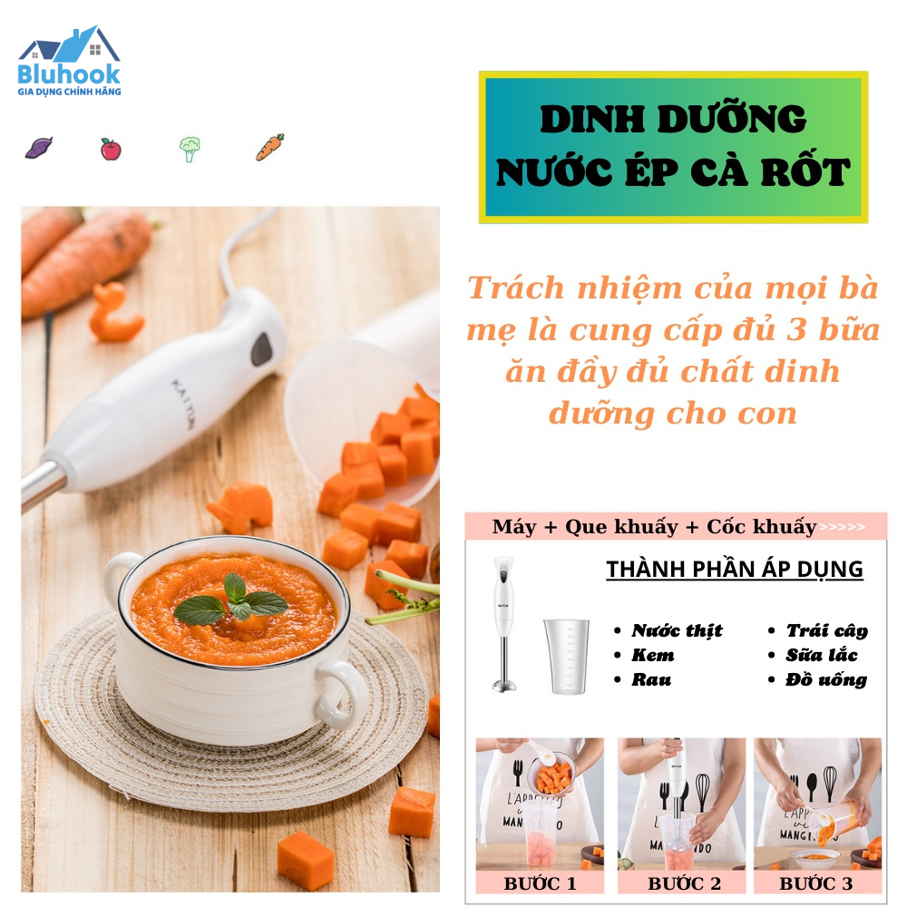 Máy Xay Cầm Tay Đa Năng KAIYUN, Máy Xay Sinh Tố, Máy Xay Dành Cho Bé, Nhỏ Gọn, Tiện Ích, Công Suất Lớn - Bluhook