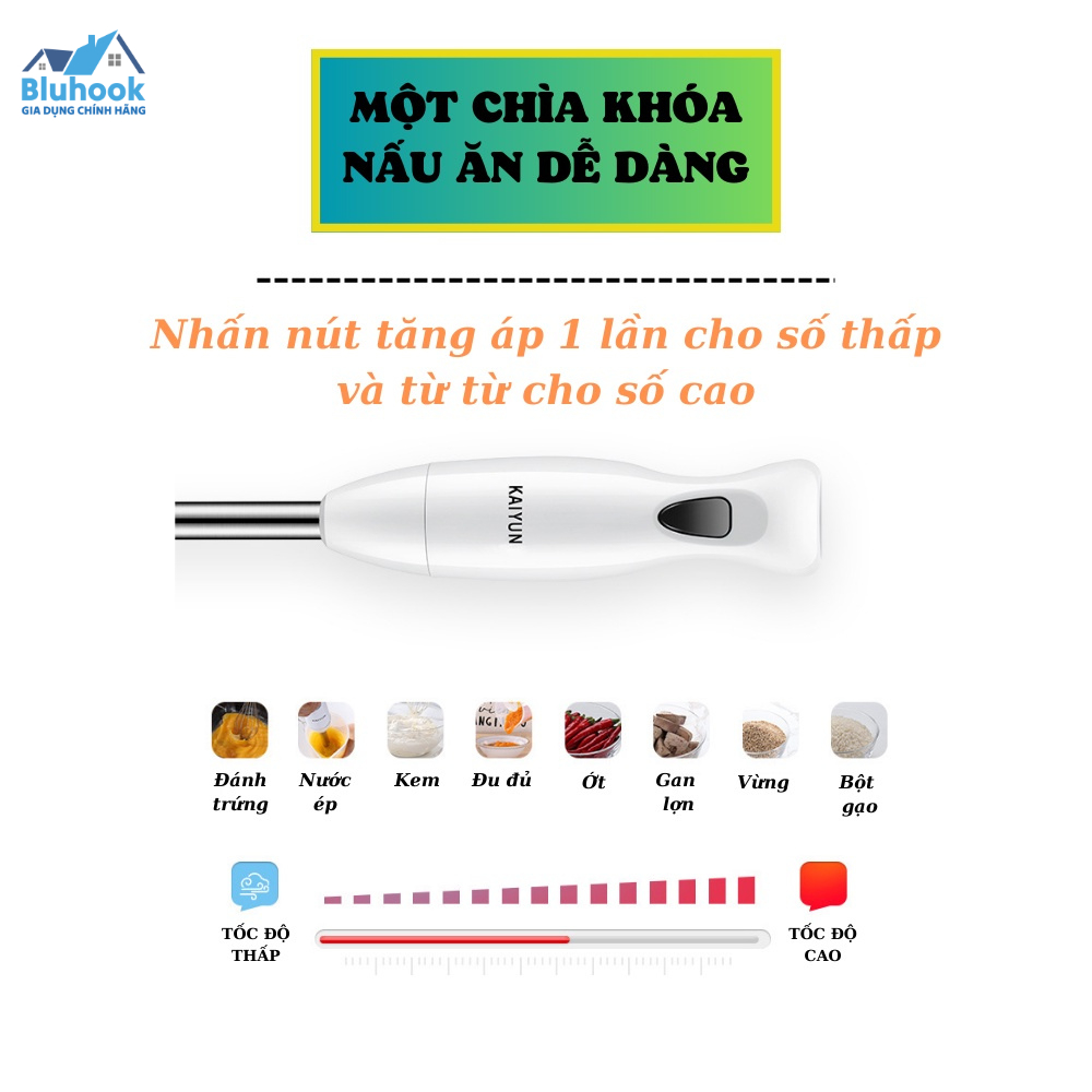Máy Xay Cầm Tay Đa Năng KAIYUN, Máy Xay Sinh Tố, Máy Xay Dành Cho Bé, Nhỏ Gọn, Tiện Ích, Công Suất Lớn - Bluhook